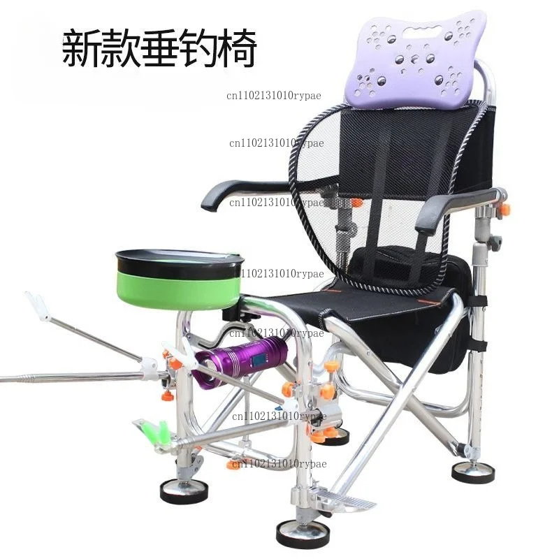All-terrain foldable and portable multi-functional fishing seat for lying and fishing