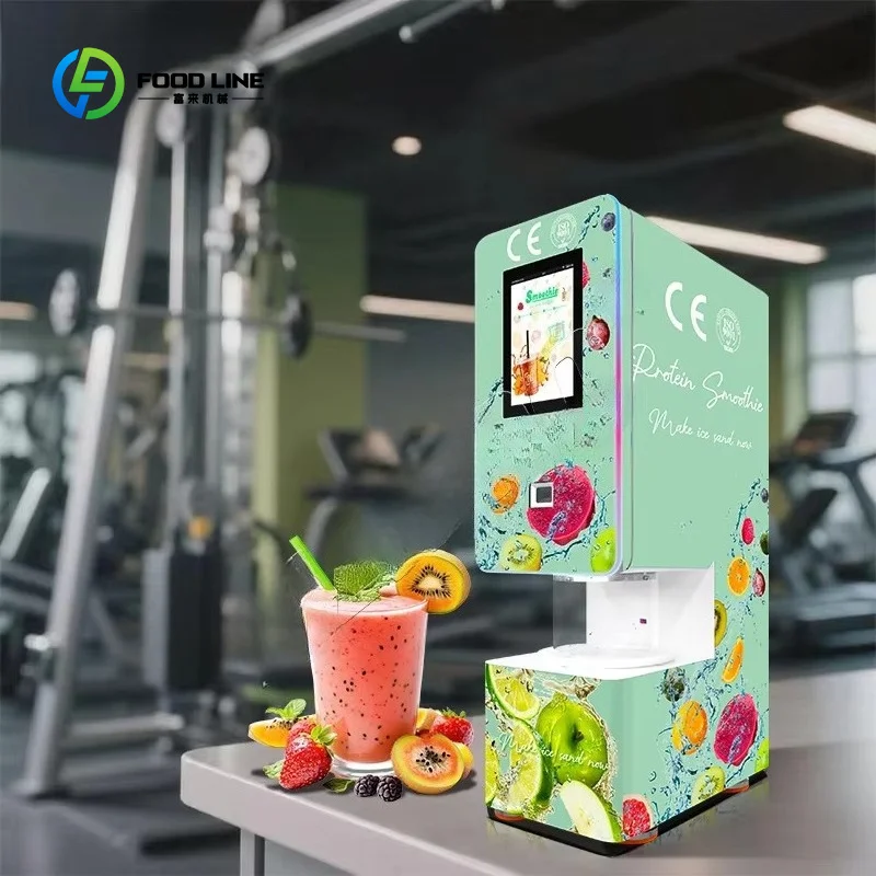 Customized Factory-Priced Automatic Fresh Smoothie Vending Machine Coin QR Code 24H GYM Access Credit Card Option Popular EDM