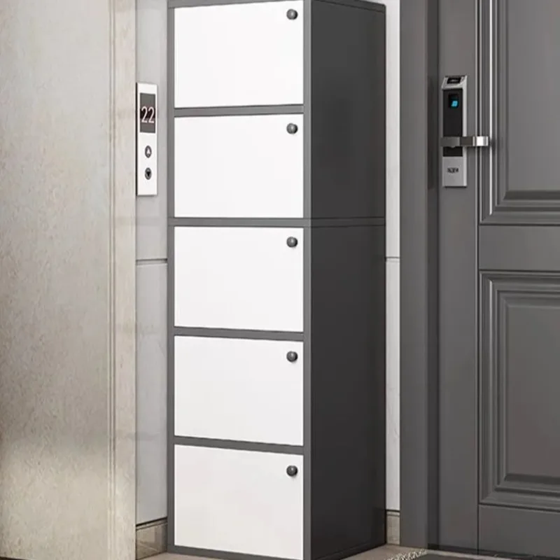 Narrow Entryway Shoe Cabinet Space-Saving Multi-Layer Shoe Organizer Dustproof Small Shoe Rack Home