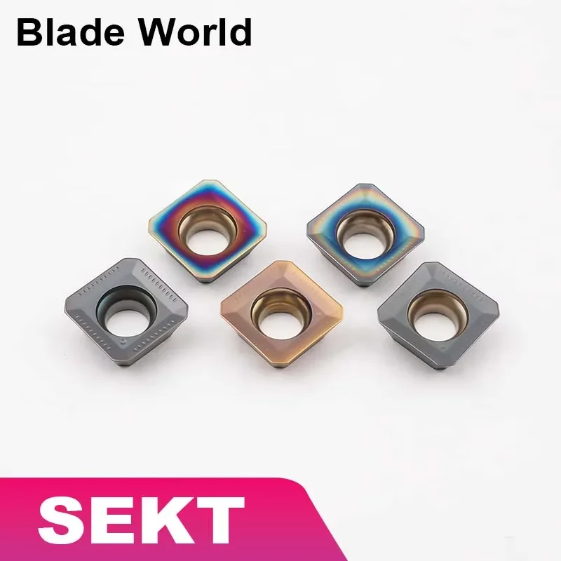 10pcs SEKT1204AFTN Carbide Milling Inserts SEKT1204Insert For KM12 Milling Cutter CNC Lathe Milling Tool For Stainless Machining