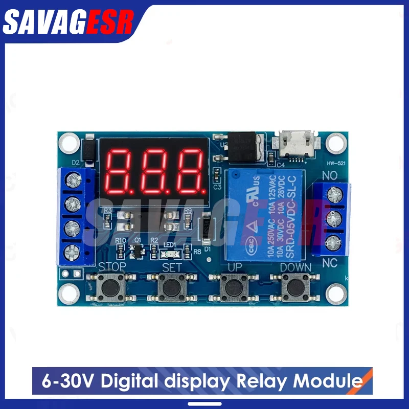 1-5pcs   6-30V Relay Module Switch Trigger Time Delay Circuit Timer Cycle Adjustable Trigger OFF / ON Switch Timing Cycle for