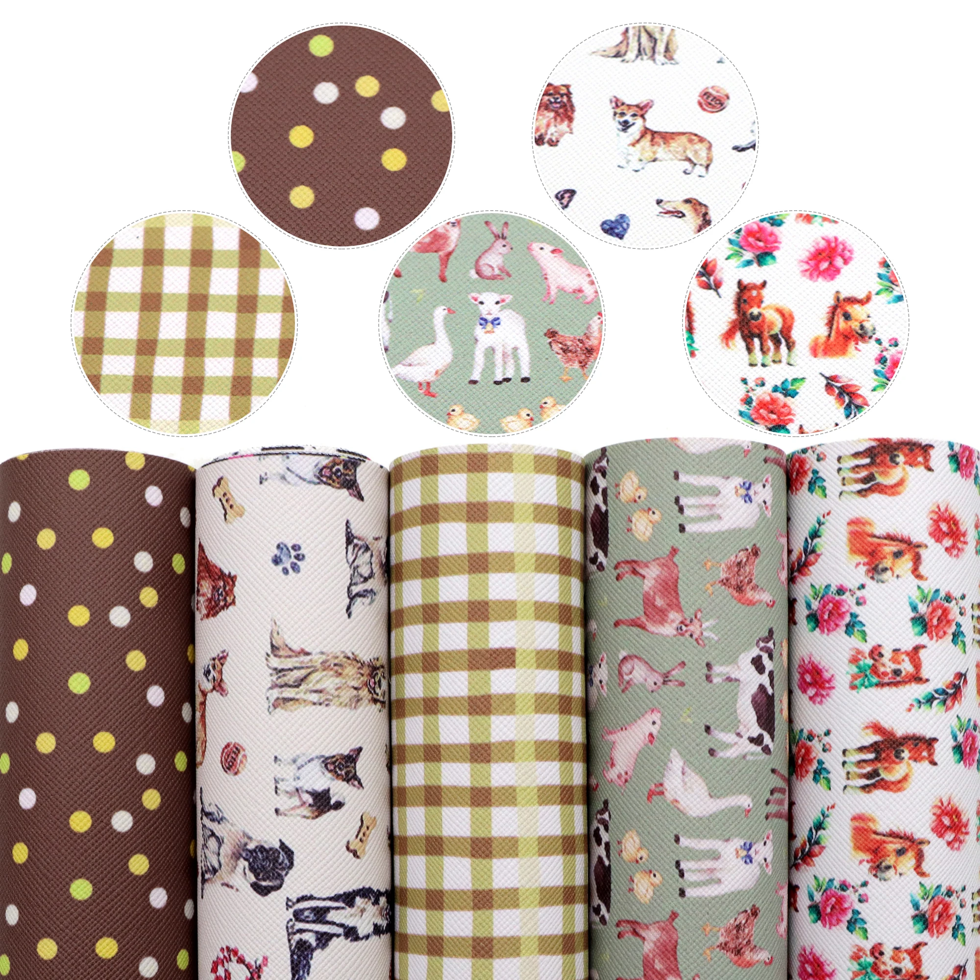 4-5 Pcs/set 20*33cm Animal Leopard Cow Faux Leather Sheets Set Christmas Synthetic Leather Fabric DIY Earrings Bow Craft,1Yc6284