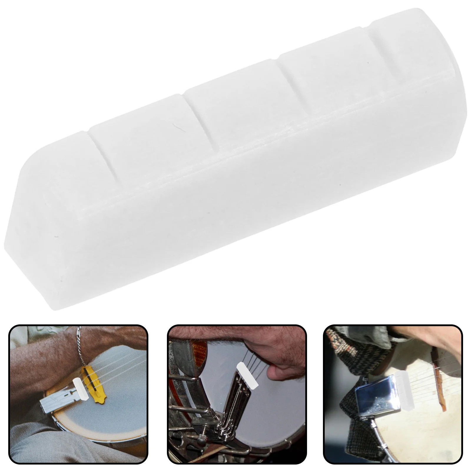 

Ox Bone Banjo String Nut Small Replacement Saddle for Improved Sound Quality and String Protection Compact Design Easy to