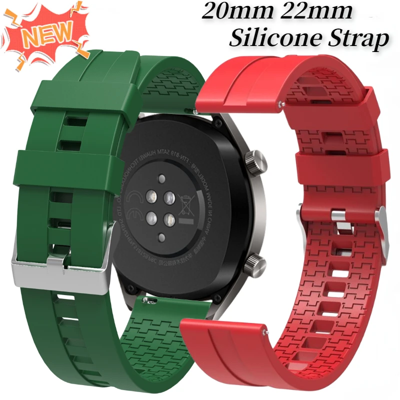 

22mm 20mm Silicone Band for Huawei Watch 3/4 Pro GT2 Pro/Samsung Galaxy Watch 6/5/4 Bracelet Belt for Amazfit GTR/Stratos Strap