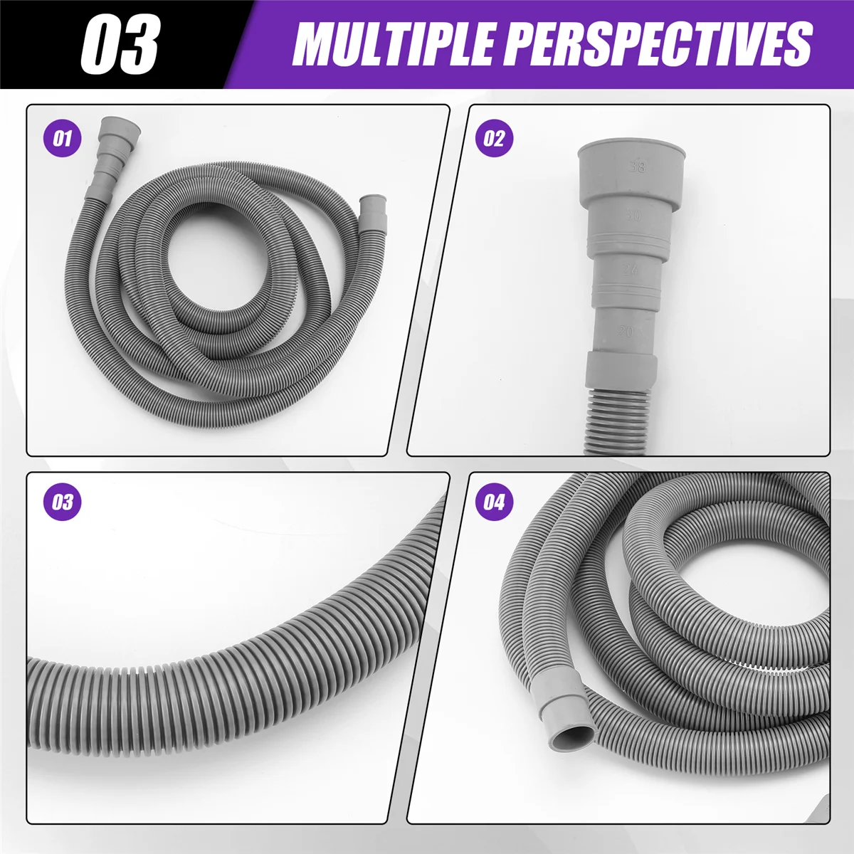 

Набор удлинителей сливного шланга MHWY Универсальный шланг для стиральной машины длиной 10 футов, включает в себя кронштейн, соединитель для шланга и хомуты Сливные шланги