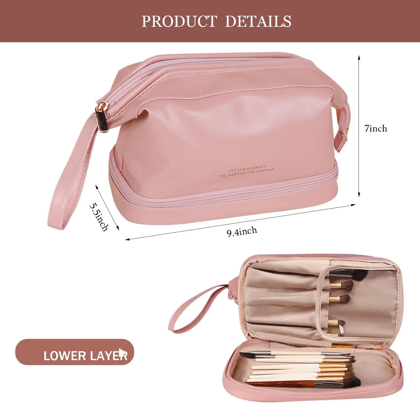 Cloud cosmetic bag high value large capacity simple portable  travel double layer portable storage bag