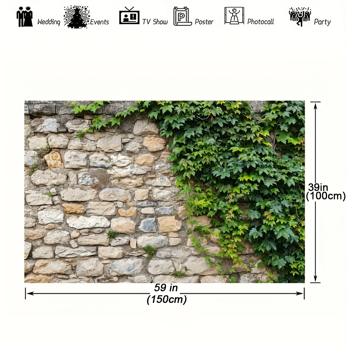 1pc simple rock brick wall background, spring garden plant stone wall, green plant, natural photography background - Image 3