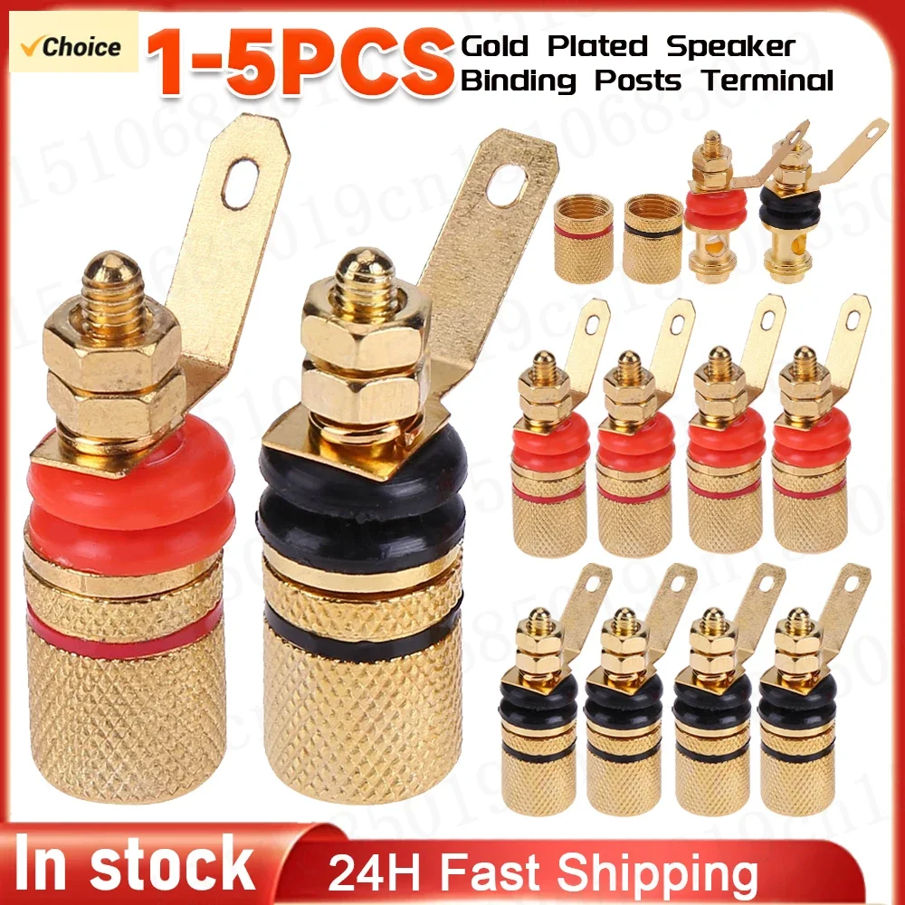 2-10pcs Gold Plated Amplifier Speaker Terminal Binding Post Banana Plug Socket Connector Suitable for Banana Plugs Accessories