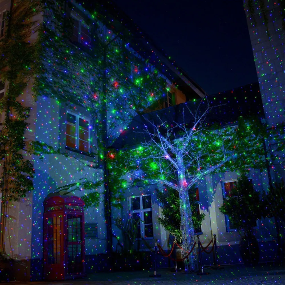 LED Laser Christmas Projector Lights Outdoor Starry Stars Garden Firefly Lights with Remote IP65 Waterproof Patio Decoration