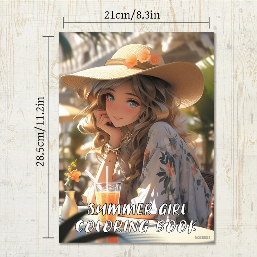 Beauty Coloring Book for Adults - 8.3 x 11.2 inches 22 pages character coloring book - helps relieve stress and emotions, positi