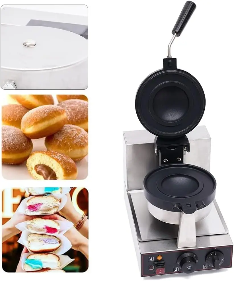 Máquina para hacer hamburguesas y helados, máquina eléctrica para hacer gofres y hamburguesas de 1000w, máquina para hornear Panini, máquina para hacer gofres y hamburguesas S