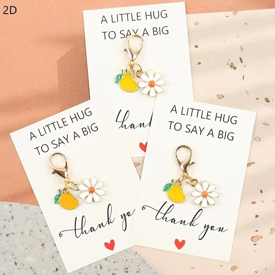 1/5/10/20/50/100pcs 2D Flat - s 2D Cute Fruit Floral Keychain Set, Exquisite Additions for Summer Clothes And Bags, Handmade Add