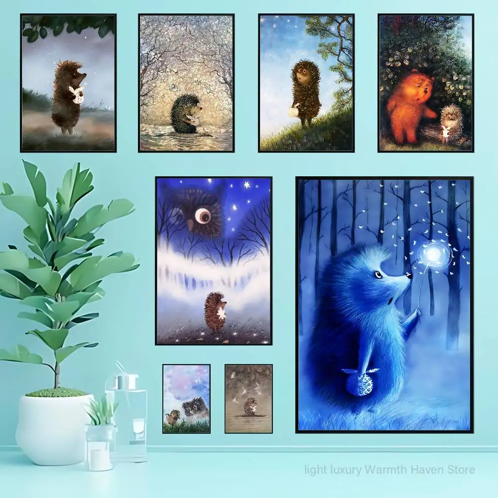 

Hedgehog in the Fog Poster Fancy Wall Sticker for Living room bar retro decorative painting room