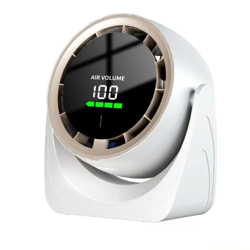 D0AB Practical Small Desktop Fan Clip Fan Office Fan 100 Speed Setting Air Cooling Fan ABS Texture Suitable for Cooling