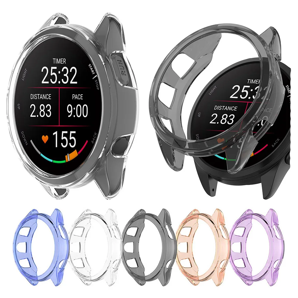 Soft TPU Protective  Case For Garmin Forerunner 165/165 Music Clear Protector Shell Frame Cover