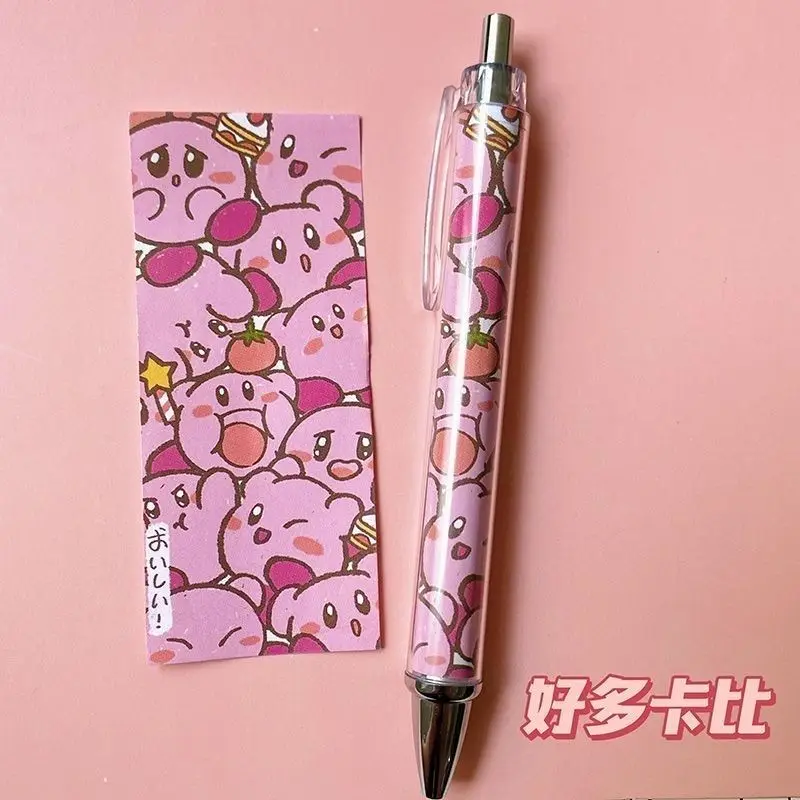Kirby Neutral Pen Cute Student Exam Pen Quick-Dry Brush Writing Pen 0.5 Black Click Pen Cartoon Fun Gift for Friends Rewards - view 4