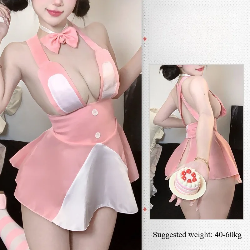 Pure Desire Erotic Lingerie Soft Cute Rabbit Tempting Cosplay Set Sexy Date Exposed Buttocks Tempting Passion Tempting Nightgown