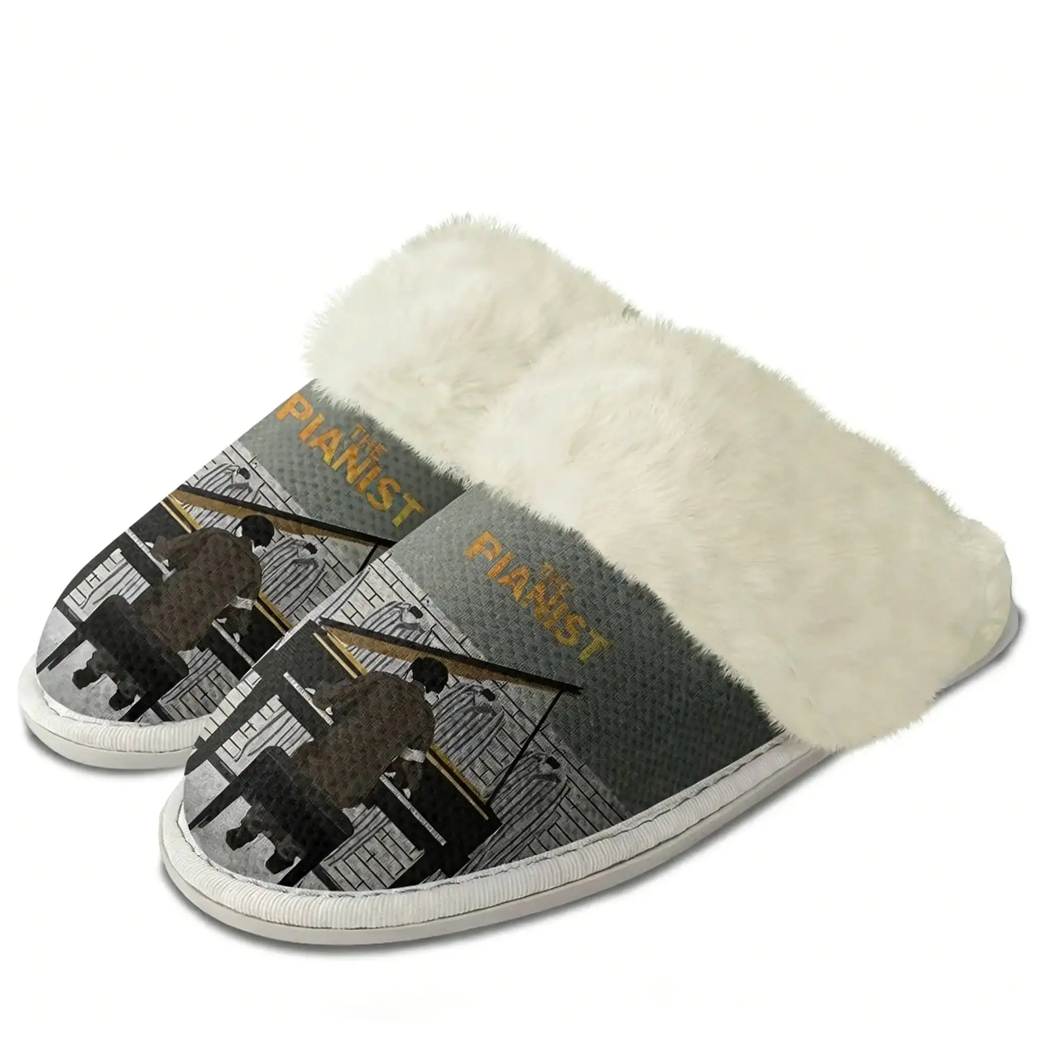 The Pianist Plush Edge Warm Mens Womens Home Casual Slipper Bedroom Thermal Cotton Lightweight Fashion Shoe Custom Slippers