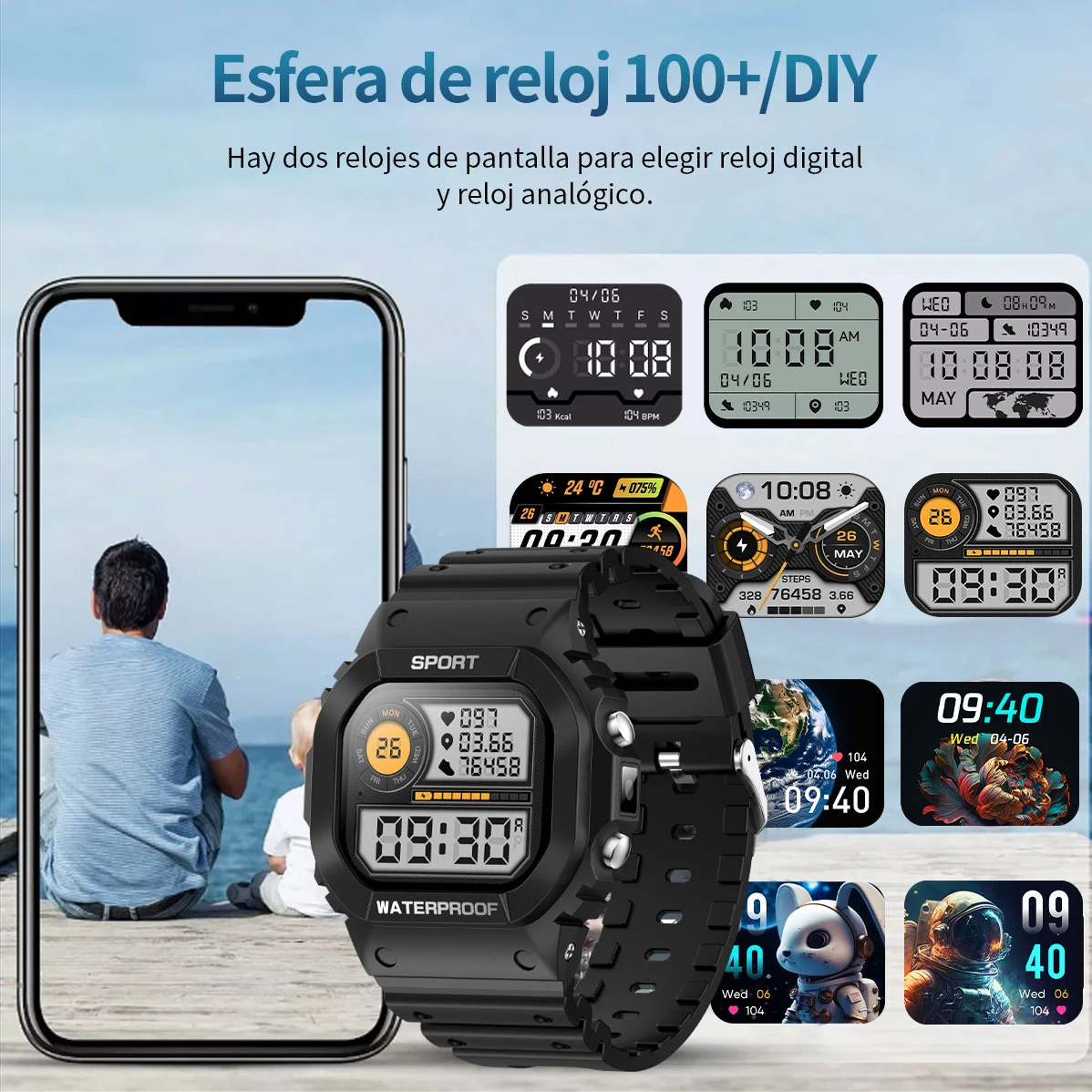 

High-level Bluetooth Call Smart Watch Men Women Heart Rate 100+ Sport SOS Drink Reminder Flashlight Smartwatch For IOS Android