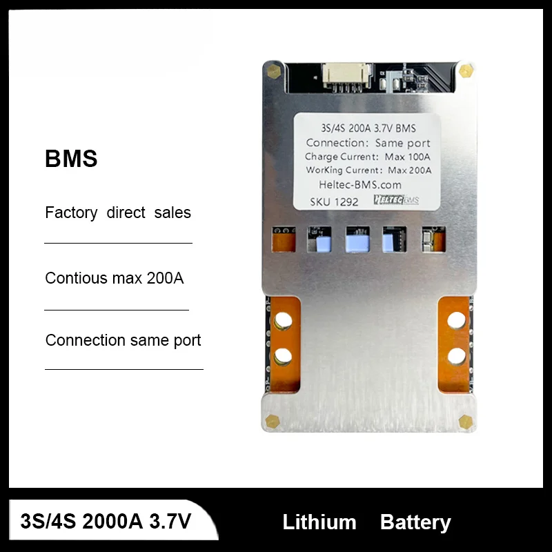 BMS 3S 4S Balance 200A 12.6V/16.8V 18650 Battery Protection Board Li-ion/Lipo Suitable For Load Battery Less Than 2000W