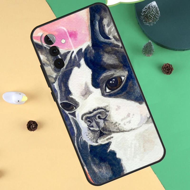 Boston Terrier Dog Case For Samsung Galaxy A55 A35 A25 A15 A51 A71 A12 A32 A52 A13 A33 A53 A54 A34 A14 Cover