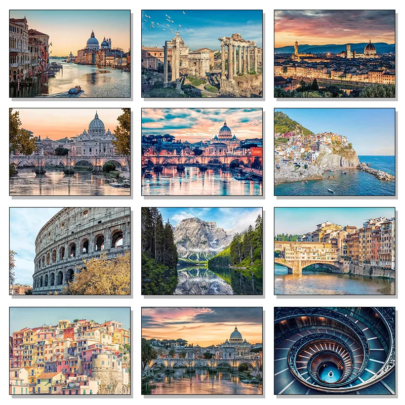 1pc frameless Canvas Painting Italy Landscape Travel Posters Prints Rome Florence Manarola Tuscany Canvas Painting Wall Art for