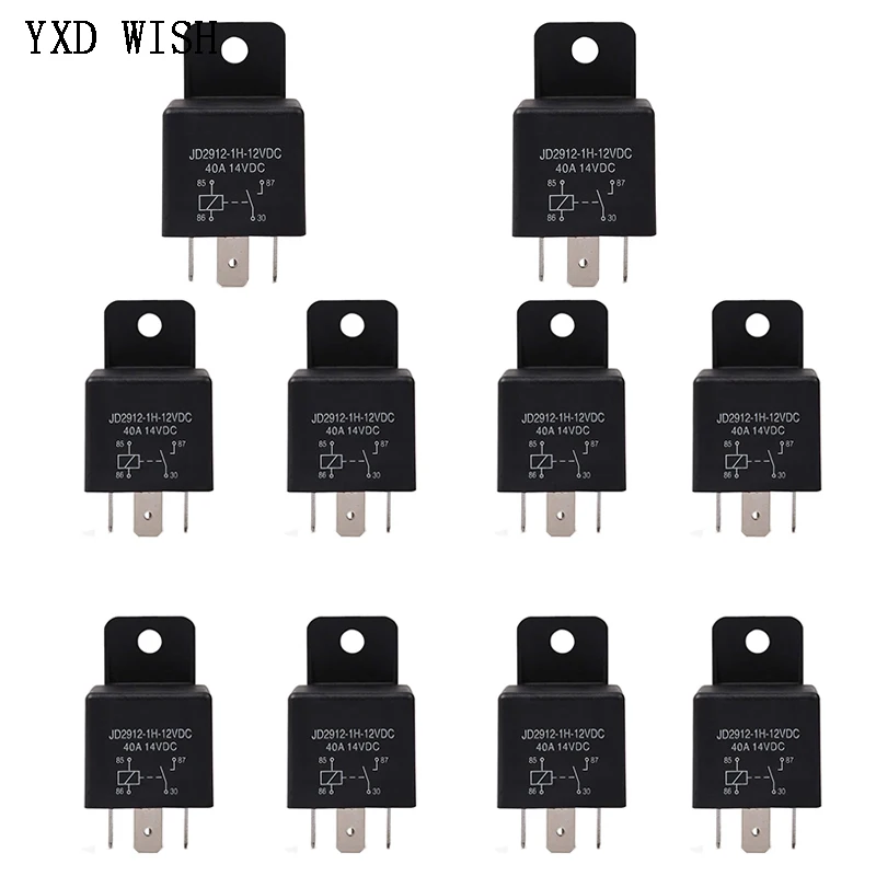 10pcs 4Pin 5Pin 40A 12V Waterproof Car Relay  Automotive Relays Mayitr DC 12V 24V 28V For Head Light Air Conditioner Relays