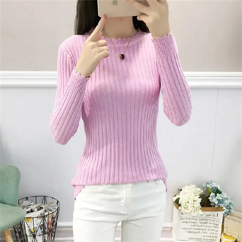 

Basic Women Turtleneck Sweaters Korean Version new Knitted Sweater Autumn Winter Tops Slim Women Pullover Jumper Soft Warm Pull