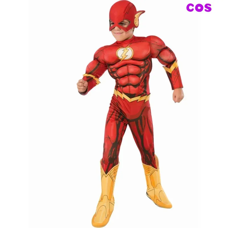 

Z Boy's Deluxe Flash Costume Fancy Dress Kids Fantasy Comics Movie Carnival Party Halloween Flash Cosplay Costumes