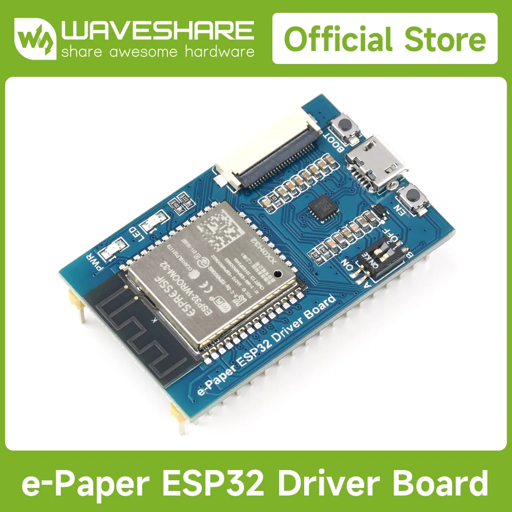 

Waveshare ESP32 Epaper Driver Board for Waveshare SPI e-Paper raw panels WiFi / Bluetooth Wireless compatible, SPI for Arduino