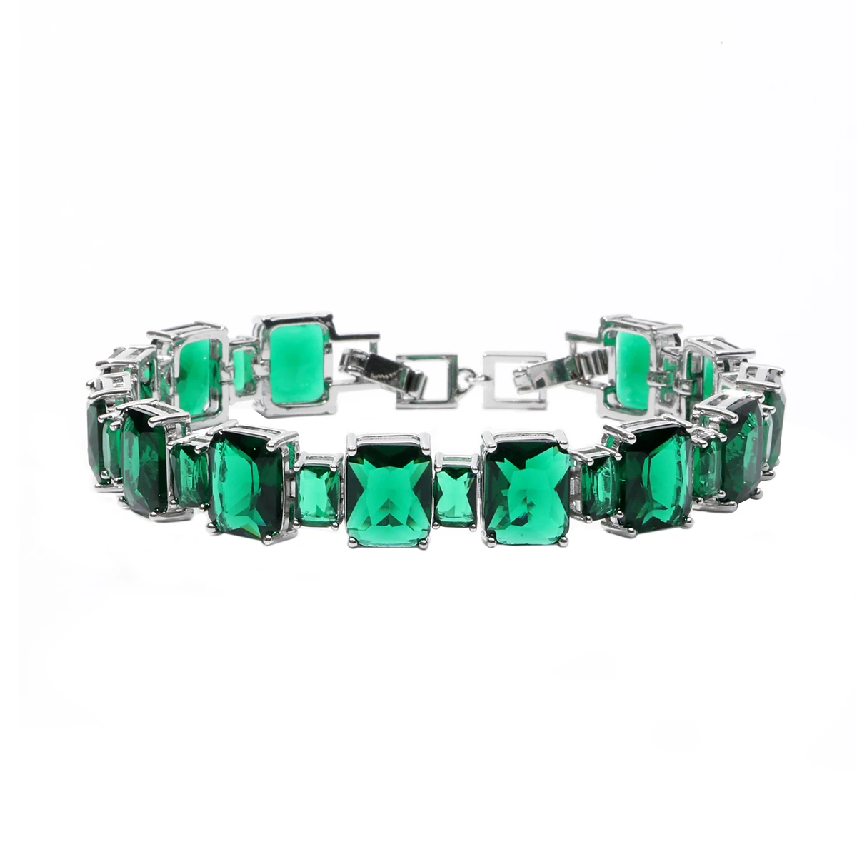 

2024 New luxury women's bracelet AAA cubic Zirconia emerald square full Zircon bracelet personality retro temperament women's je