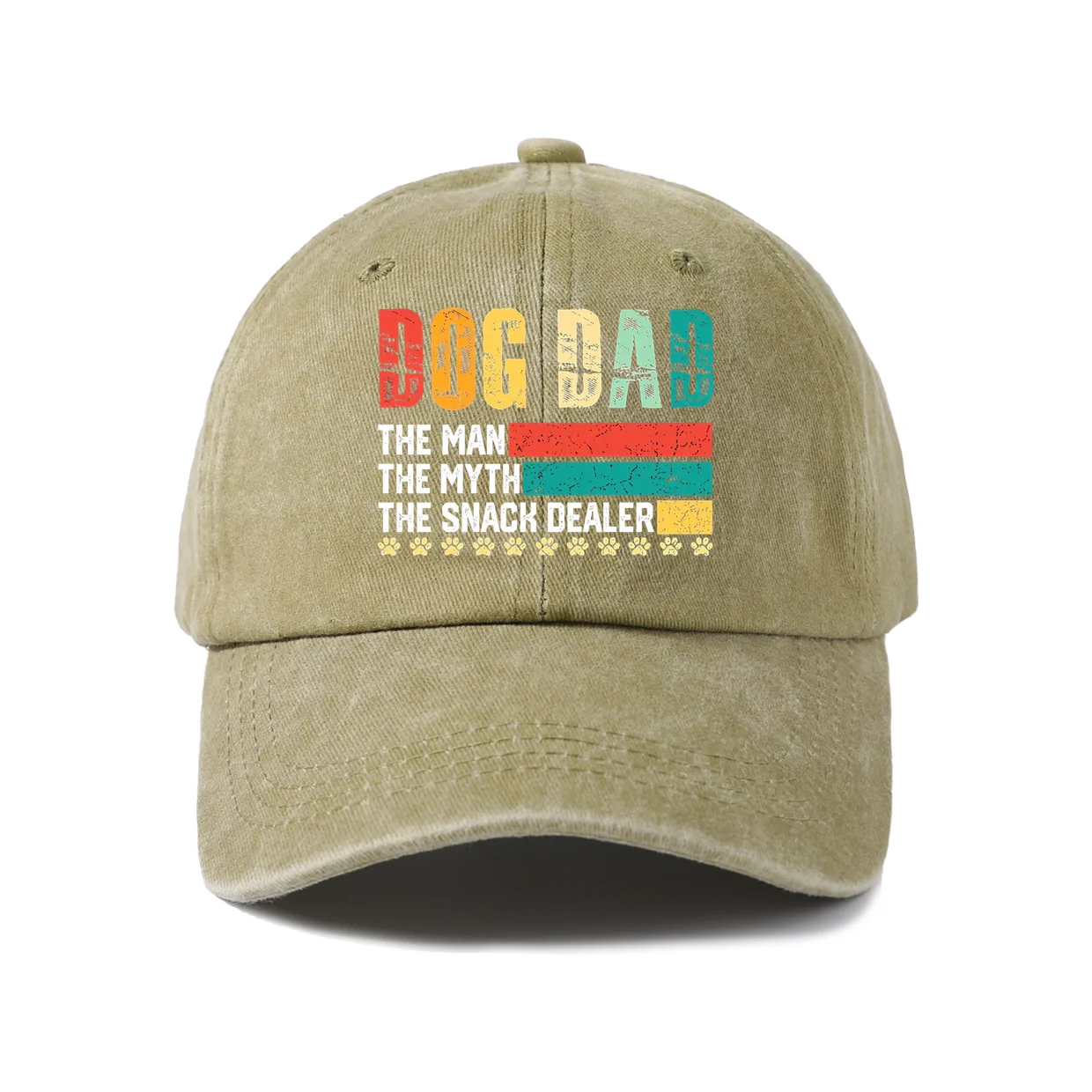 Dog Dad Quote Graphic Baseball Cap, Vintage Washed Adjustable Unisex Dad Hat, Casual Gift