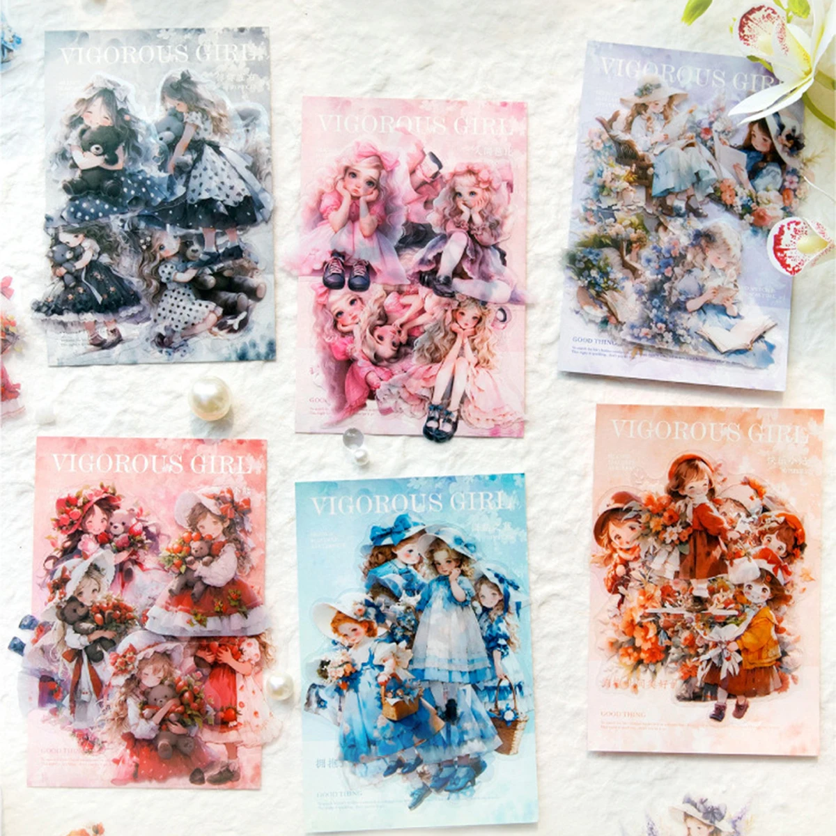 10pcs Vintage Character Pattern PET Sticker Pack, 4 Colors Available,Waterproof Stickers For Stationery And Scrapbook Decoration