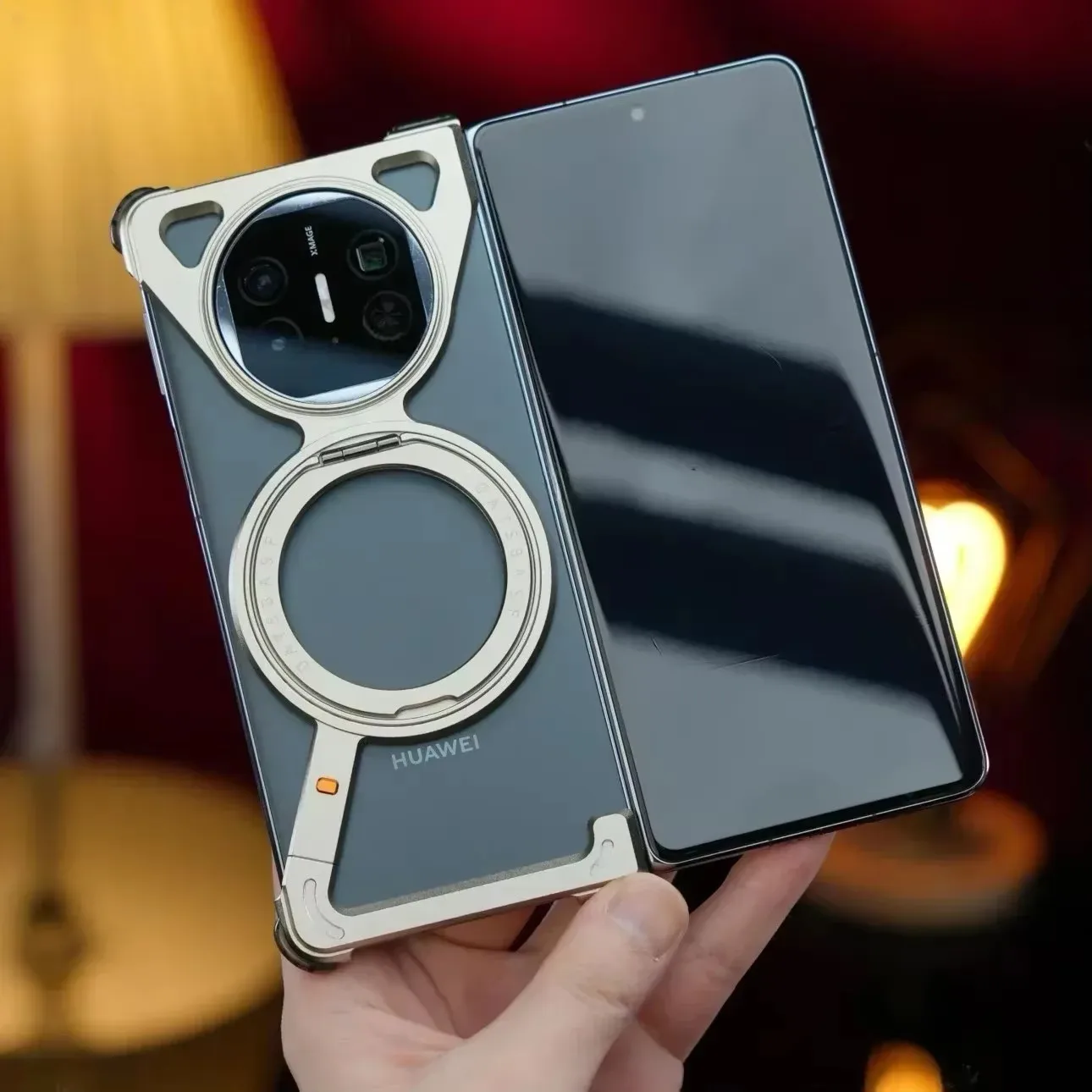 

For Huawei Mate X3 Mate X5 New True Alloy Metal Z-Shaped Case 360° Rotating Magnetic Bracket Shock-absorbing Protective Cover