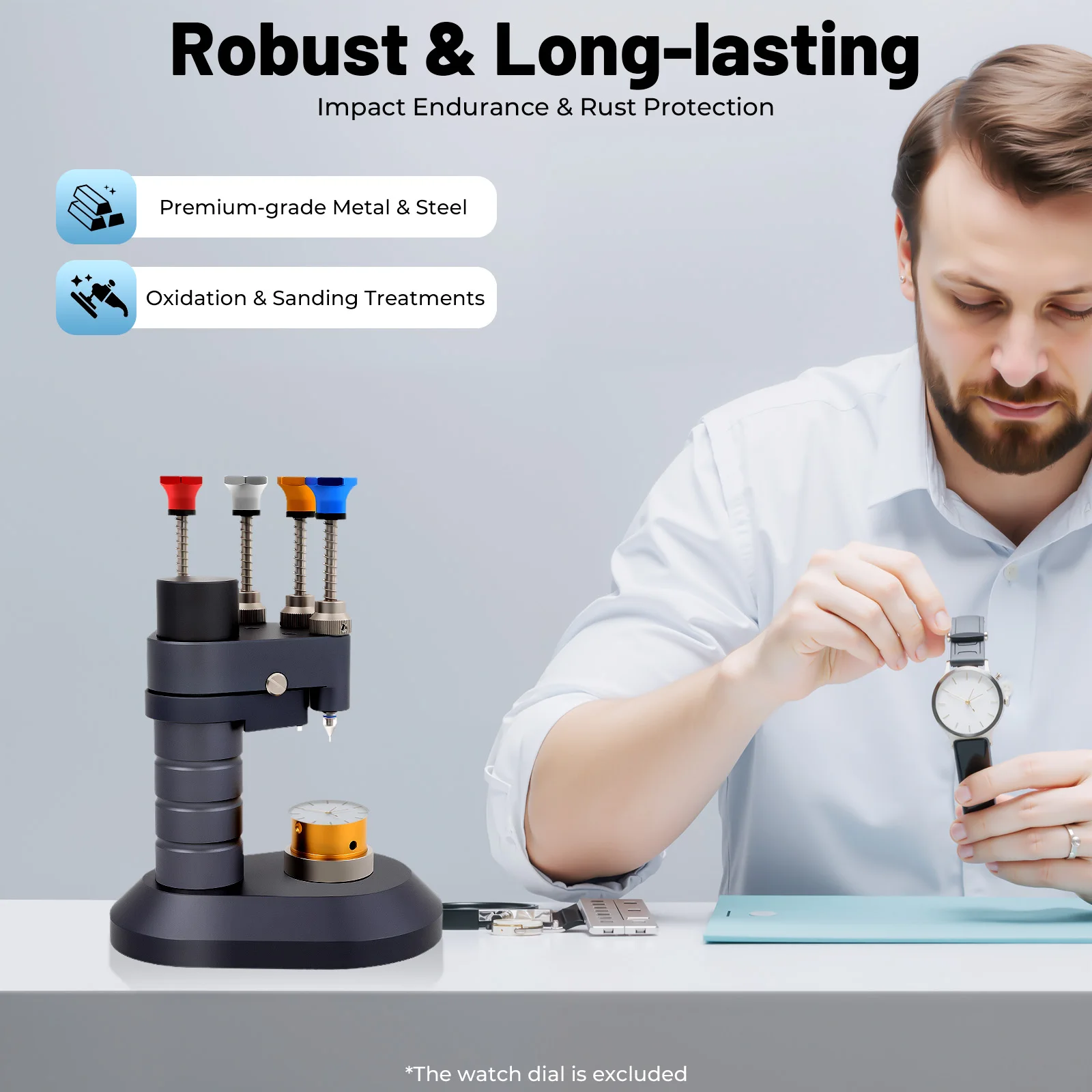 

Watch Repair Kit, 4 Needle Loader Watch Repair Tool with Accessories Professional Watchmaker Tool Set for Watch Band Pin Removal