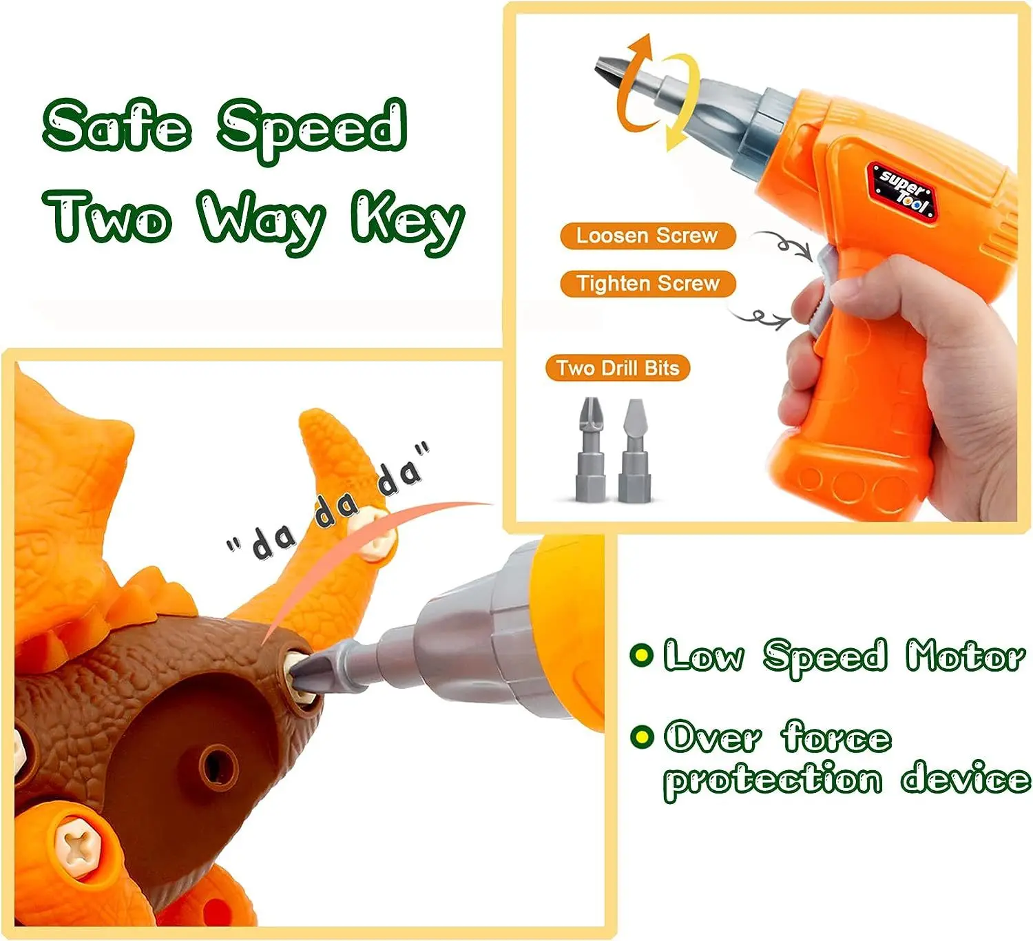 with electric drill screw disassembly and assembly dinosaur four-in-one children\'s DIY can be assembled dinosaur toys