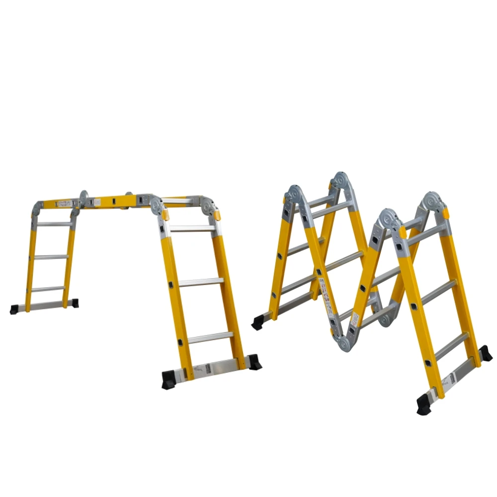 Yellow Modern Multi-Function Telescopic Folding High Capacity industrial scaffold Herringbone car Ladder