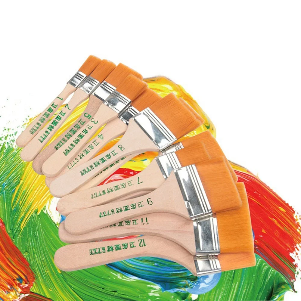 Imagem -02 - Madeira Memória Pintura Escova Ferramentas Art Supplies Nylon Paint Brushes Conjunto para Óleo Acrílico Desenho Aquarela 12 Pcs Set