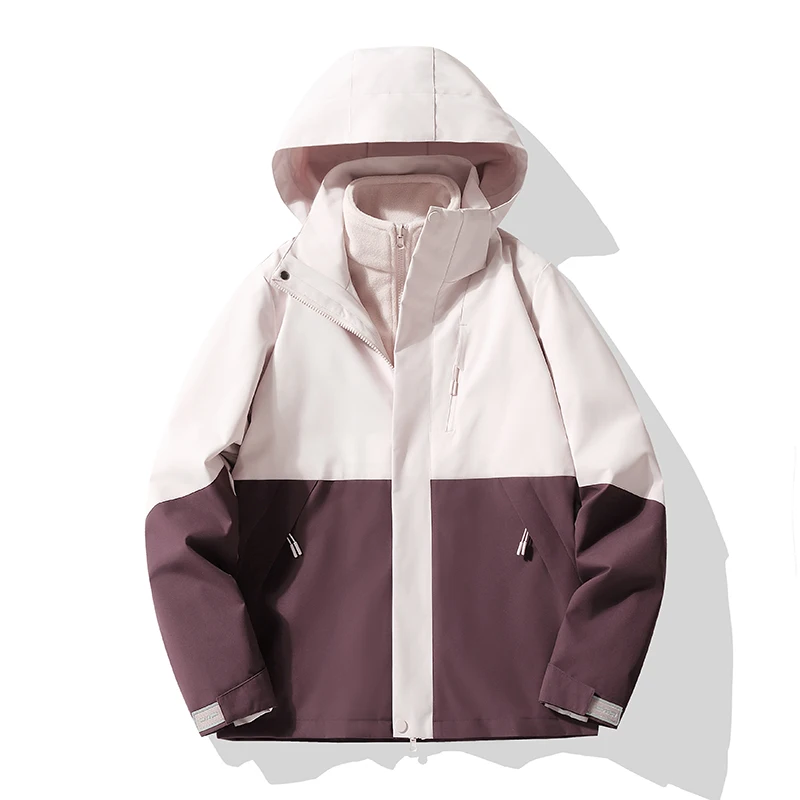 

Women 3 In 1 Sports Jacket Autumn Winter Warm Inner Lining Windproof Outerwear Outdoor Travel Breathable Waterproof Fashion Coat