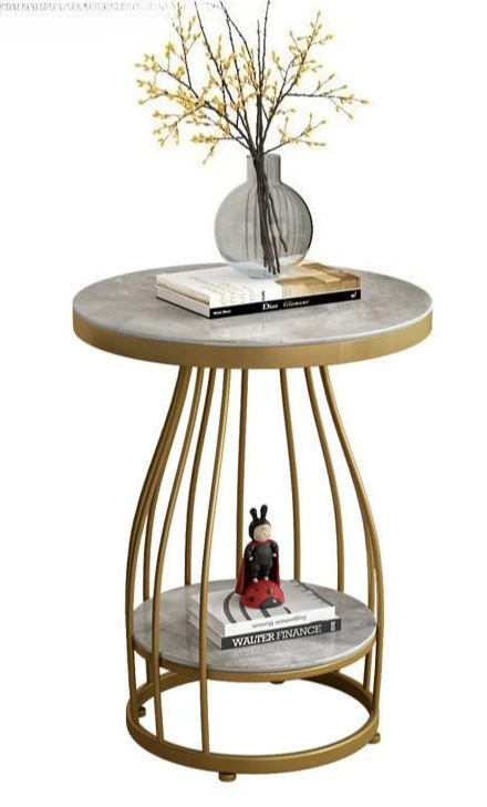 

Small coffee table household bedroom bedside shelf modern simple sofa rock slab edge table, living room corner