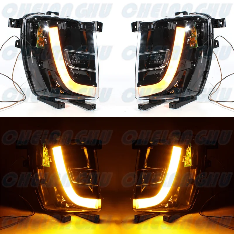 For Tesla Model X 2016 2017 2018 2019 2020 2021 European version Car accessories 1 Pair Front Bumper LED DRL Fog Lights Lamp