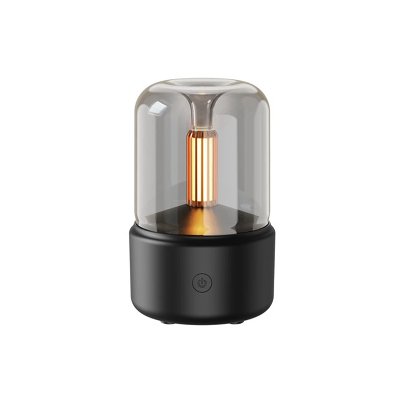 

120Ml Simulated Candlelight Mini Air Purification Humidifier Plugged In For Use For Bedroom Home