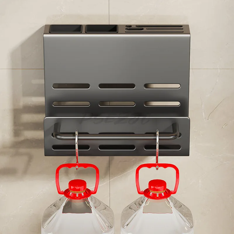 حامل عيدان المطبخ، رف تخزين سكاكين المطبخ، تخزين مثبت على الحائط، سكين المطبخ المتكامل ورف لوح التقطيع