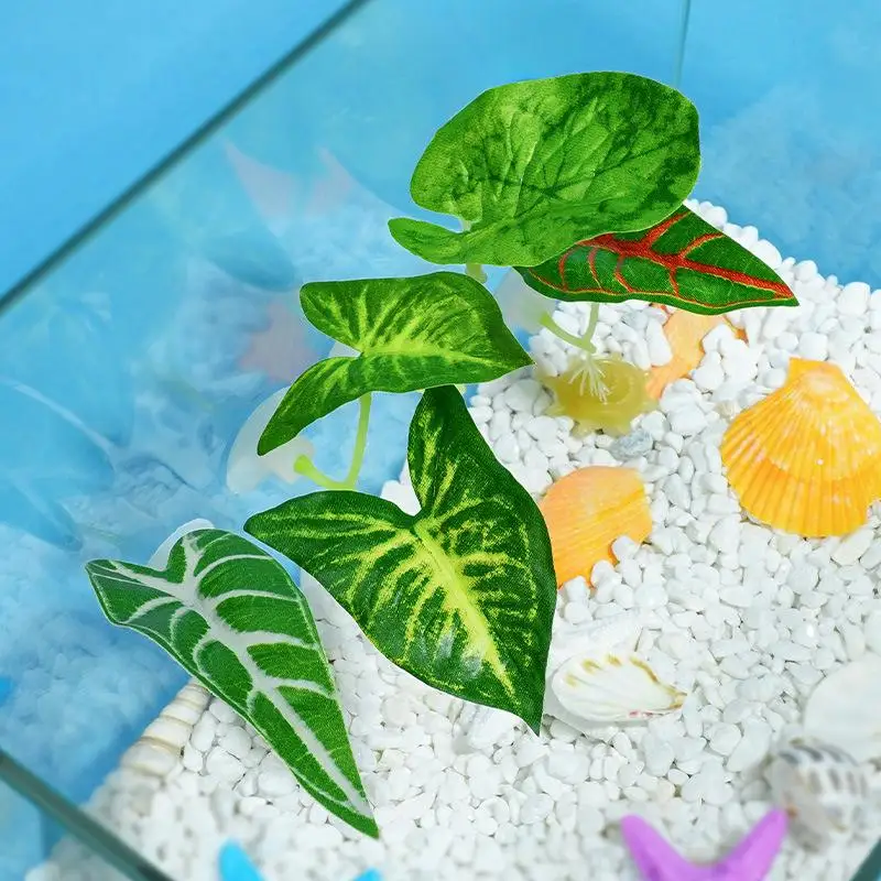 Simulated Leaves Artificial Fish Resting Leaf Fake Aquarium 