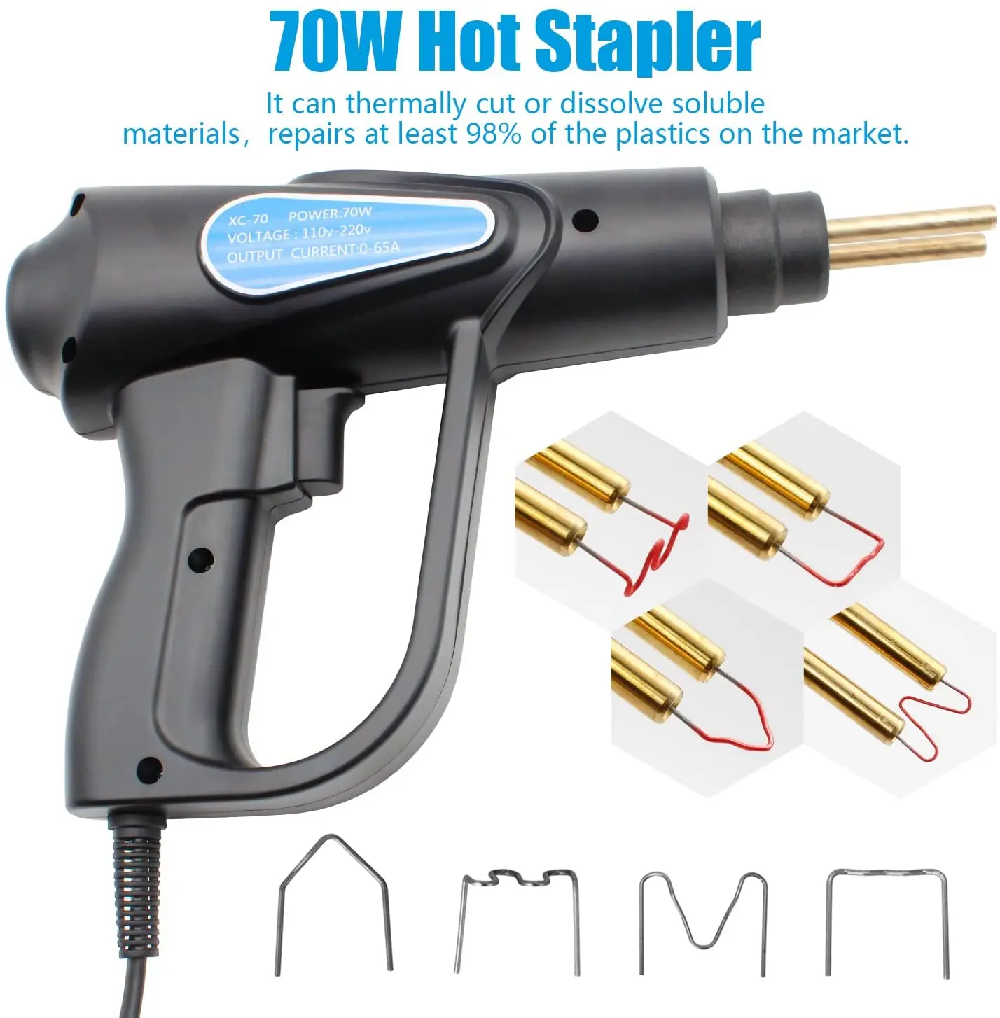 

NEW iron garage tools PVC welder gun Car bumper Repair kits Hot Stapler Plastic welding machine plastic bumper soldering