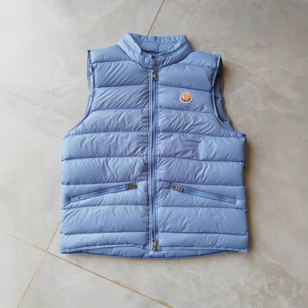 Chaleco corto ligero M Home Gui para hombres y mujeres Otoño Invierno bolsillo con cuello en U Color puro fibra de poliéster estilo de viajero