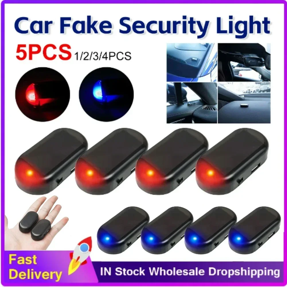 Solar Powered Simulated Dummy Alarm LED Fake Security Light Car Fake Security Light Super Bright Simulated Car LED Warning Light
