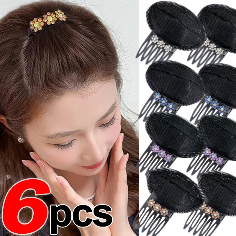 1/6pcs Fluffy Hair Pad Hair Styling Tools Invisible Height Increase Fixed Hair Clip High Cranial Top Rounded Head Shape Hairpins