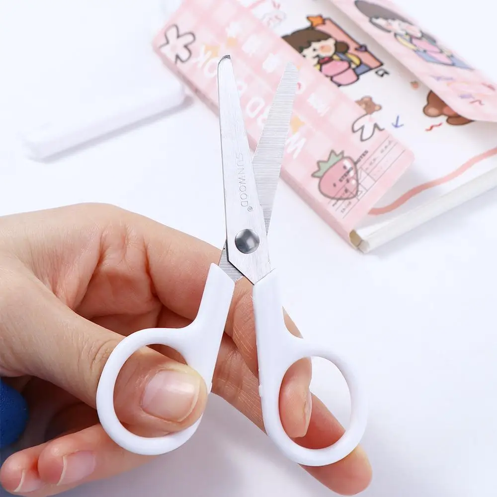 School Supply Safety Mini with Cover for Paper Handwork Office Scissor Scissor White Color White Tiny Scissors