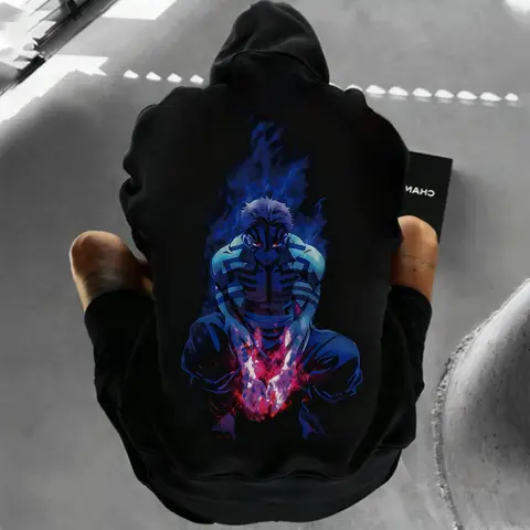 Demon Slayer 2025 Autumn/Winter New Men's Hoodie Super Cool Akaza Anime Printed Loose Casual Hip Hop Parent Child Sweater Top